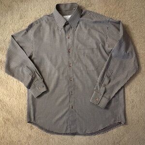 Men’s Courrèges Homme Brown Check Dress Shirt size 16.5 42 100% cotton